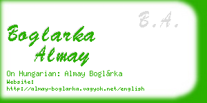 boglarka almay business card
